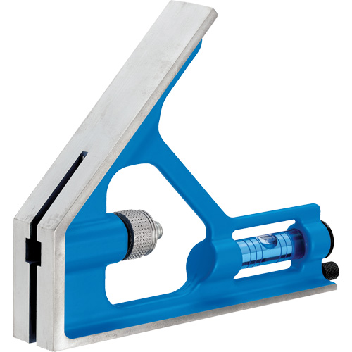 True Blue&reg; Combination Square, 12" L, 1/16" Graduations, Steel, Plain Maritime Industrial Rubber