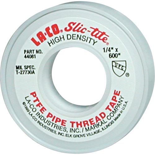 Slic-Tite&reg; PTFE Thread Tape, 300" L x 1/2" W, White Maritime Industrial Rubber