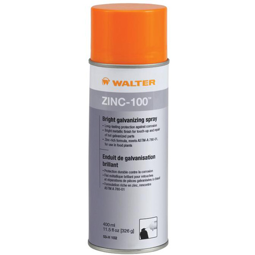 ZINC-100 Bright Galvanizing Spray, Aerosol Can Maritime Industrial Rubber
