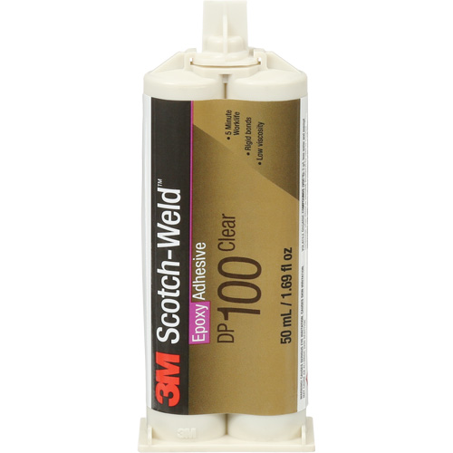 Scotch-Weld Adhesive, 1.7 fl. oz., Dual Cartridge, Two-Part, Clear Maritime Industrial Rubber