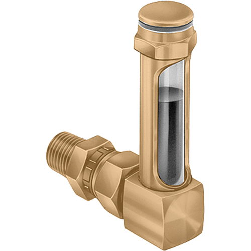 Indicateurs de niveau &agrave; liquide en laiton - Raccords universels, Filet&eacute;, 8-11/16" lo, 225°F (107,22° C) Maritime Industrial Rubber