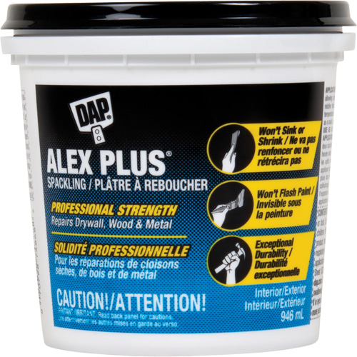 Alex Plus&reg; Spackling, 946 ml, Plastic Container Maritime Industrial Rubber