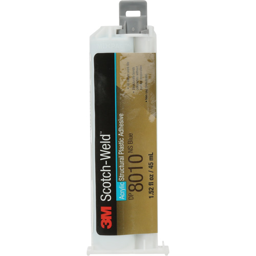 Scotch-Weld Structural Plastic Adhesive, Two-Part, Dual Cartridge, 45 ml, Blue Maritime Industrial Rubber