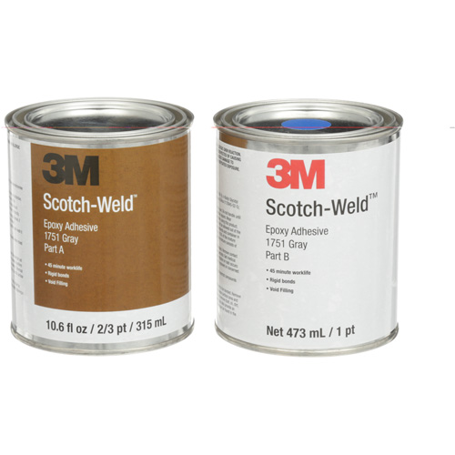 Adh&eacute;sif Scotch-Weld, 16 oz liq., Tube, Deux composants, Gris Maritime Industrial Rubber