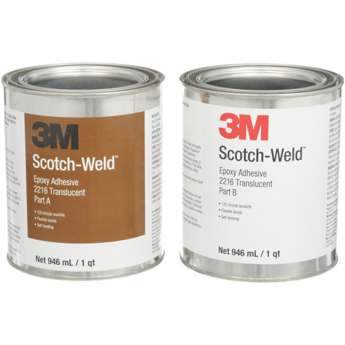 Adh&eacute;sif Scotch-Weld, 32 oz liq., Trousse, Deux composants, Translucide Maritime Industrial Rubber