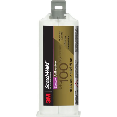 Scotch-Weld Adhesive, 1.64 fl. oz., Cartridge, Two-Part, Translucent Maritime Industrial Rubber
