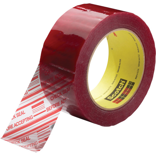 Ruban d'emballage avec message de s&eacute;curit&eacute; Scotch 3779, Adh&eacute;sif Acrylique, 1,8 mils, 48 mm (2") x 100 m (328') Maritime Industrial Rubber