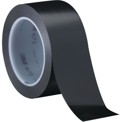 471 Vinyl Tape, 12 mm (1/2") W x 32.9 m (108') L, 5.3 mils, Black Maritime Industrial Rubber