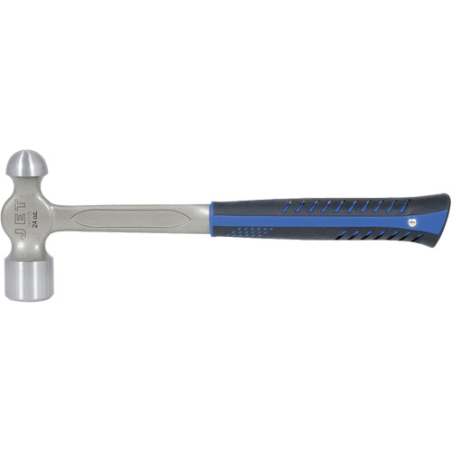 JSBP-24 Marteau &agrave; panne ronde tout en acier pour usage tr&egrave;s intensif, Poids de la t&ecirc;te 24 oz, Face Poli, Prise Acier plein Maritime Industrial Rubber