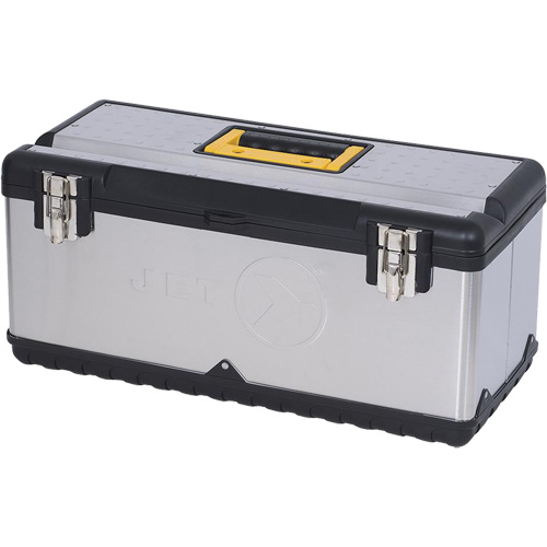 JPSTB-22 Stainless Steel Hand Tool Box, 11" D x 22-1/2" W x 10-3/4" H, Black/Grey Maritime Industrial Rubber