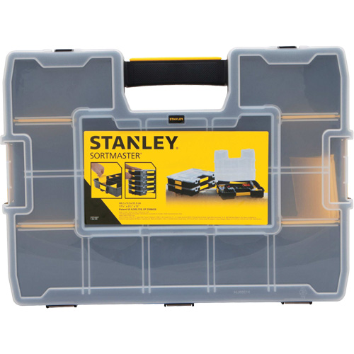 Organisateur empilable pour petites pi&egrave;ces SortMaster, 17-3/8" la x 13" p x 3-1/2" h, Noir Maritime Industrial Rubber