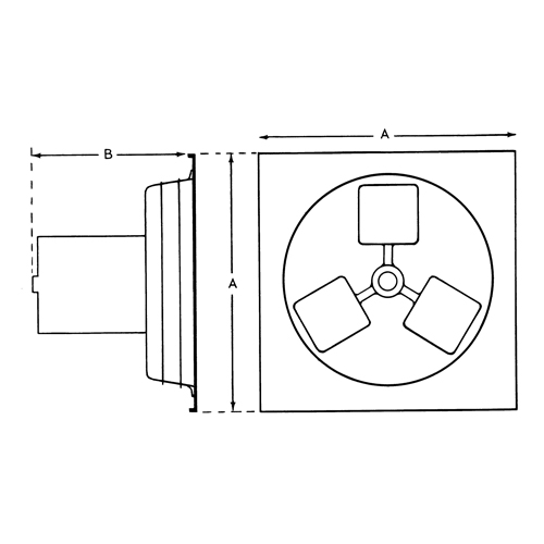 Exhaust Fan 12" 1SP Panel Series Maritime Industrial Rubber