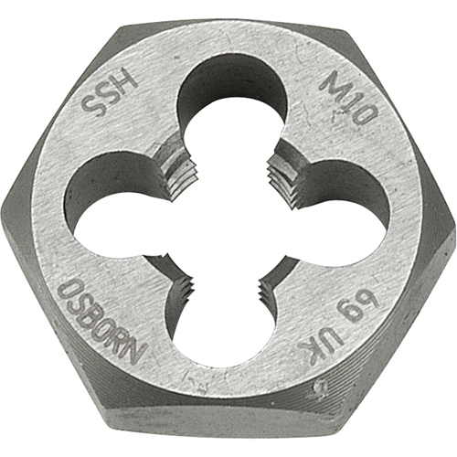 Hexagonal Rethreading Die, 0.92" Dia., 3/8"-20 Thread, High Speed Steel Maritime Industrial Rubber