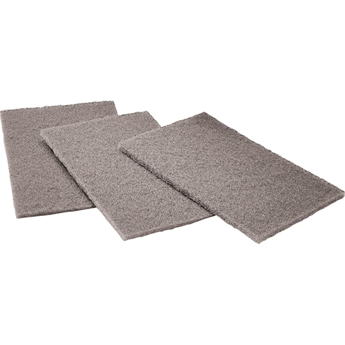 Tampons manuels Scotch-Brite, Carbure de silicium, 6" x 9", Grain Moyen Maritime Industrial Rubber