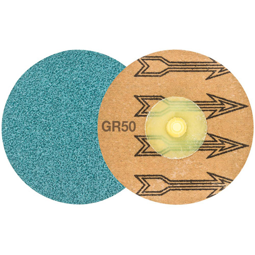 Disque de ponçage TWIST TOPCUT, 3" dia., Grain 50, Zirconium Maritime Industrial Rubber