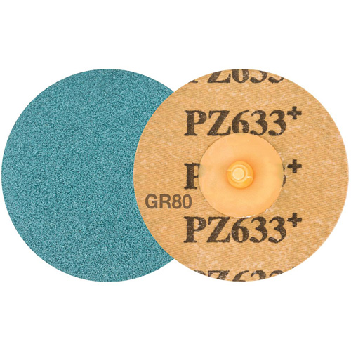 Disque de ponçage TWIST TOPCUT, 3" dia., Grain 80, Zirconium Maritime Industrial Rubber