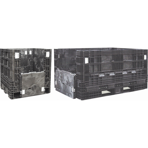Conteneurs repliables en poly&eacute;thyl&egrave;ne, 30" lo x 32" la x 25" h, Noir Maritime Industrial Rubber