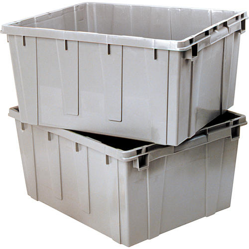 Contenant emboîtable, 21,1" la x 17,7" p x 12" h, Gris Maritime Industrial Rubber
