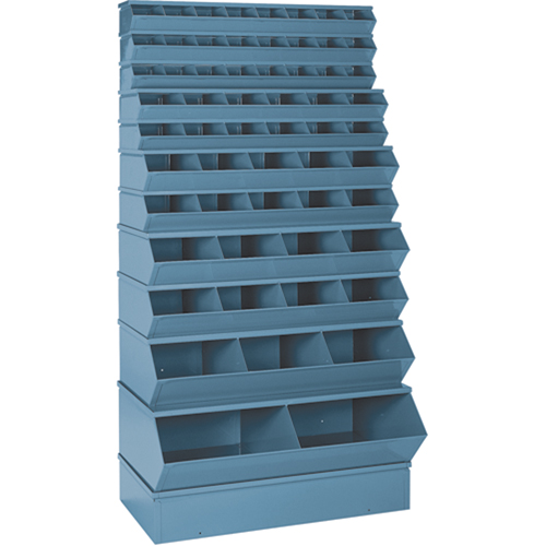 Bacs sectionnels superposables, Cap. 100 lb, 37" la x 8" p x 4-1/2" h, Bleu Maritime Industrial Rubber