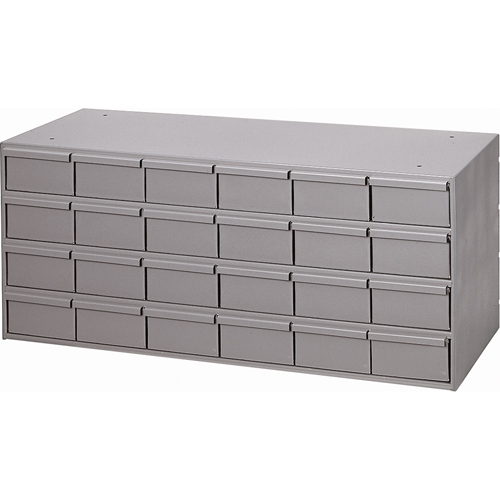 Casiers &agrave; tiroirs industriels, 24 tiroirs, 33-3/4" la x 17-1/4" p x 17" h, Gris Maritime Industrial Rubber