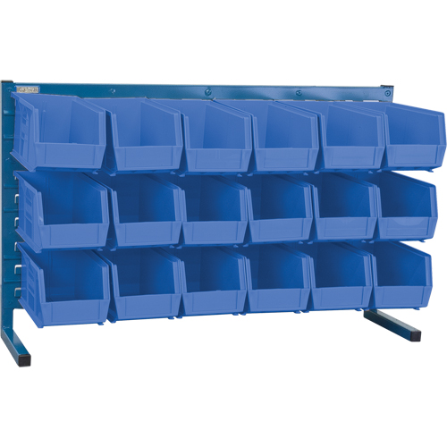 Louvered Rack with Bins, 18 Bins, 8-1/4" W x 36" D x 22" H Maritime Industrial Rubber
