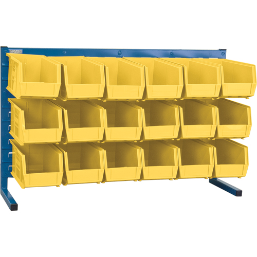 Louvered Rack with Bins, 18 Bins, 36" W x 8-1/4" D x 22" H Maritime Industrial Rubber