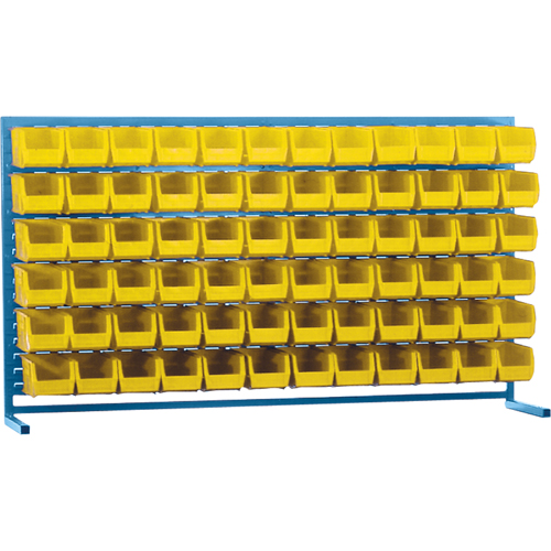 Rayonnage &agrave; persienne avec bacs, 72 bacs, 72" la x 15" p x 40" h Maritime Industrial Rubber