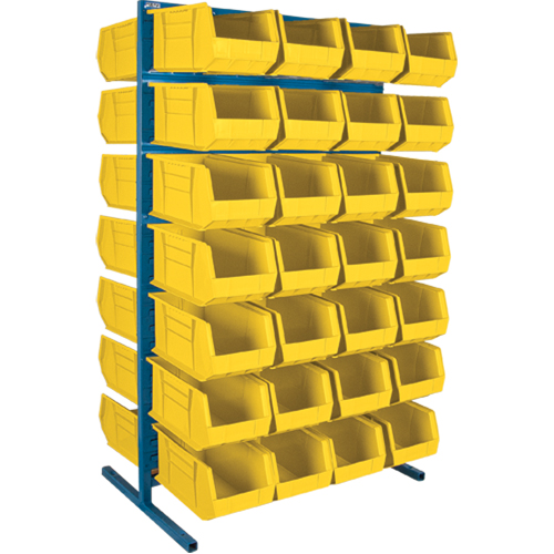 Support stationnaire deux c&ocirc;t&eacute;s pour bacs, 36" la x 24" p x 61" h, 56 bacs Maritime Industrial Rubber