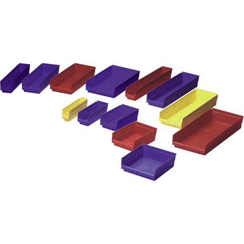 Bacs de rangement pour tablettes, 6-5/8" la x 4" H x 23-5/8" p, Bleu, Capacit&eacute; 50 lb Maritime Industrial Rubber