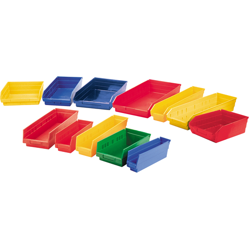 Shelf Bins, 11-1/8" W x 4" H x 11-5/8" D, Yellow, 30 lbs. Capacity Maritime Industrial Rubber