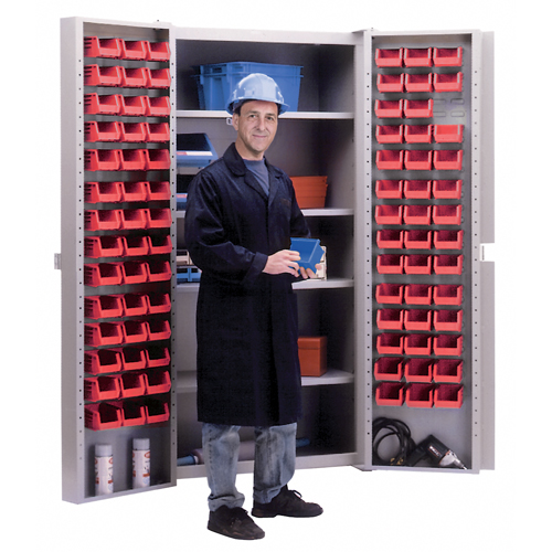 Deep-Door Combination Cabinet, 38" W x 24" D x 72" H, 4 Shelves Maritime Industrial Rubber