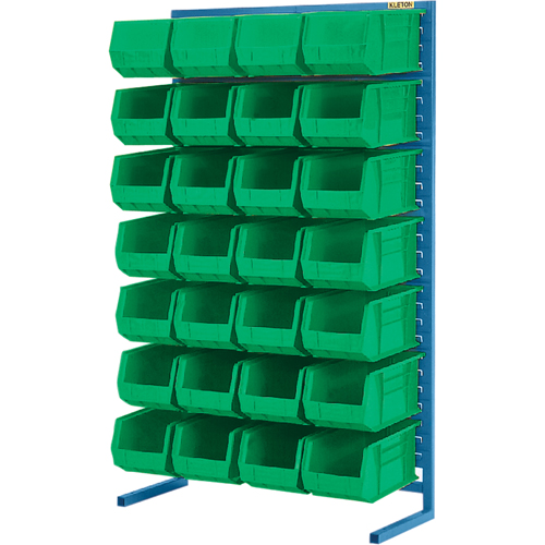 Support stationnaire pour bacs &agrave; un c&ocirc;t&eacute;, 36" la x 12" p x 61" h, 28 bacs Maritime Industrial Rubber