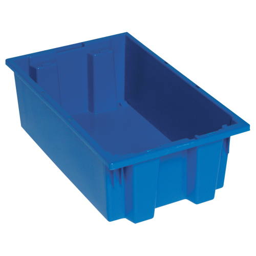Contenants Stack & Nest, 6" x 18" x 11", Bleu Maritime Industrial Rubber