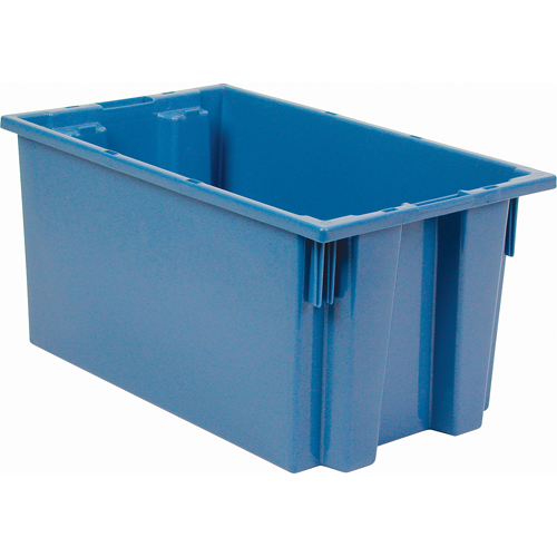 Stack & Nest Totes, 9" x 18" x 11", Blue Maritime Industrial Rubber