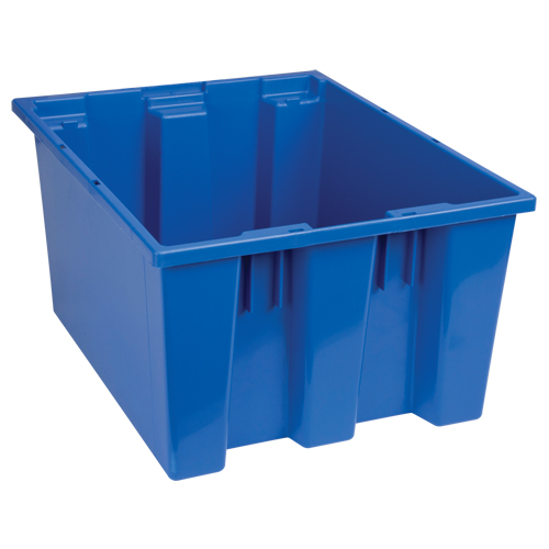 Stack & Nest Totes, 10" x 19.5" x 15.5", Blue Maritime Industrial Rubber