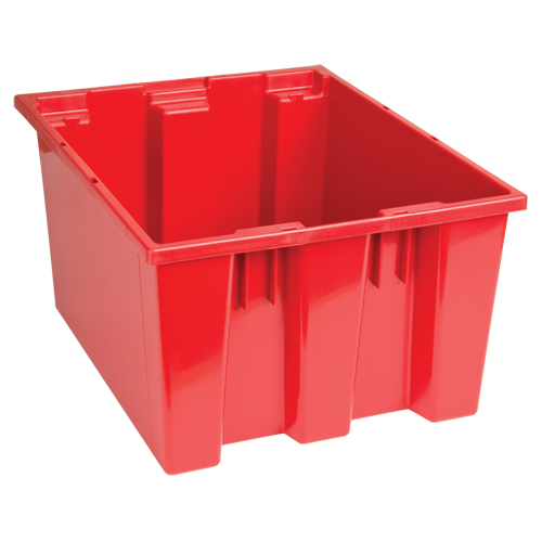 Stack & Nest Totes, 10" x 19.5" x 15.5", Red Maritime Industrial Rubber