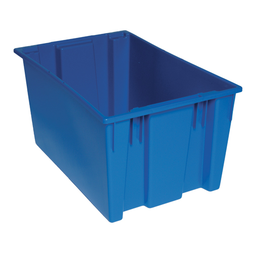 Stack & Nest Totes, 15" x 29.5" x 19.5", Blue Maritime Industrial Rubber