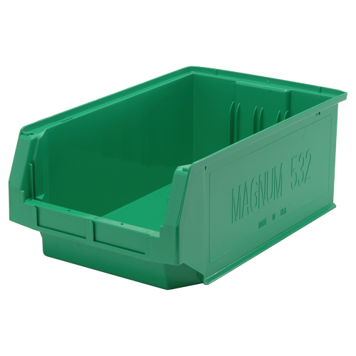 Contenants g&eacute;ants empilables, 12,375" la x 19,75" p x 7,875" h, Vert Maritime Industrial Rubber