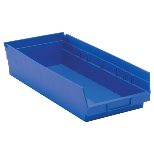 Bacs de rangement pour tablettes, 8-3/8" la x 4" H x 17-7/8" p, Bleu, Capacit&eacute; 40 lb Maritime Industrial Rubber