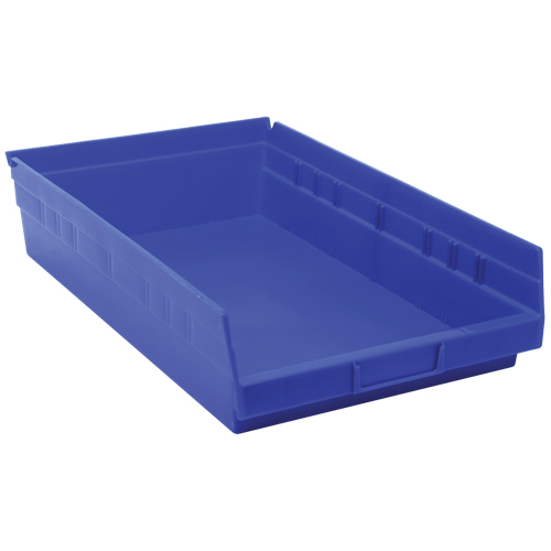 Bacs de rangement pour tablettes, 11-1/8" la x 4" H x 17-7/8" p, Bleu, Capacit&eacute; 40 lb Maritime Industrial Rubber