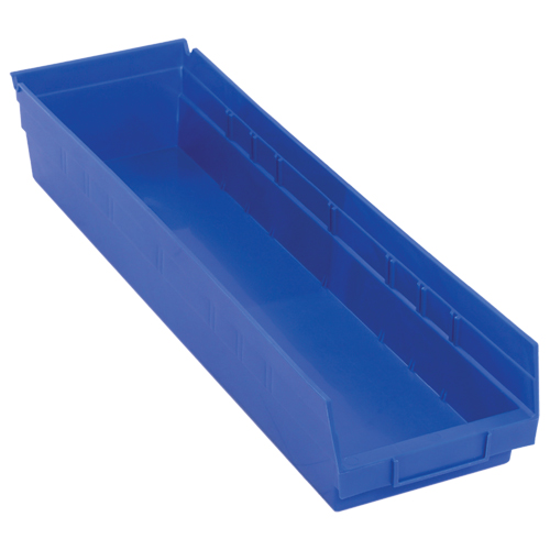 Bacs de rangement pour tablettes, 6-5/8" la x 4" H x 23-5/8" p, Bleu, Capacit&eacute; 50 lb Maritime Industrial Rubber
