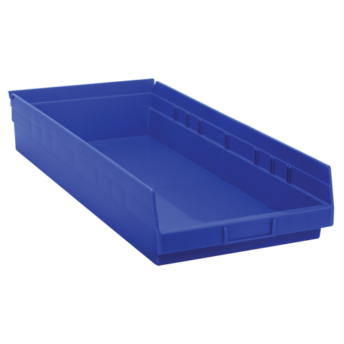 Bacs de rangement pour tablettes, 11-1/8" la x 4" H x 23-5/8" p, Bleu, Capacit&eacute; 50 lb Maritime Industrial Rubber