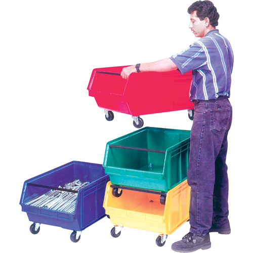 Mobile Giant Stacking Bin, 11-7/8" H x 18-3/8" W x 29" D, 150 lbs. Capacity, Yellow Maritime Industrial Rubber