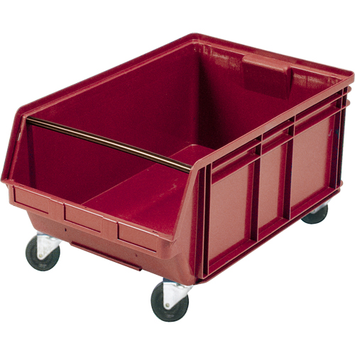 Mobile Giant Stacking Bin, 11-7/8" H x 18-3/8" W x 29" D, 150 lbs. Capacity, Red Maritime Industrial Rubber