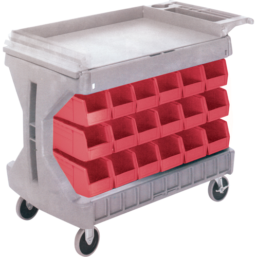 PROCART, GRAND A/36 BACS BLEU #CB099, &agrave; deux c&ocirc;t&eacute;s, 36 bacs, 45-5/18" la x 24" p x 34-3/4" h Maritime Industrial Rubber