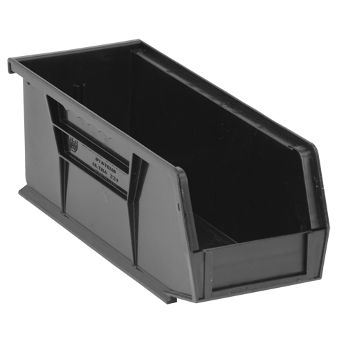 Bacs ultra empilable & suspendable, 4-1/8" la, 4" h x 10-7/8" p, Noir Maritime Industrial Rubber