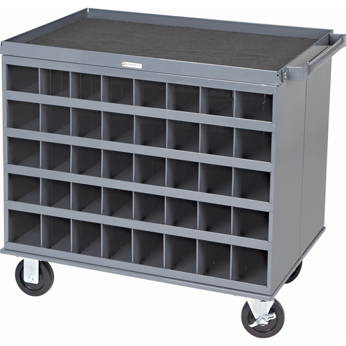 Heavy-Duty 2-Sided Mobile Carts/Work Stations, 1000 lbs. Capacity, 34" x W, 32" x H, 24" D, All-Welded Maritime Industrial Rubber