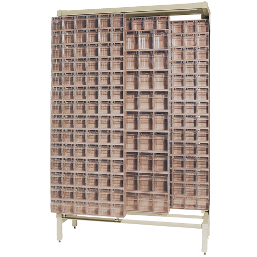 Free-Standing Tip-Out Bins Slider System, 48" W x 18" D x 77" H, 303 Drawers Maritime Industrial Rubber