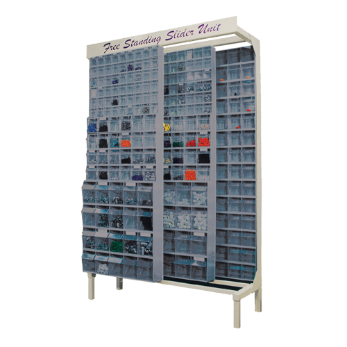 Free-Standing Tip-Out Bins Slider System, 48" W x 18" D x 77" H, 720 Drawers Maritime Industrial Rubber