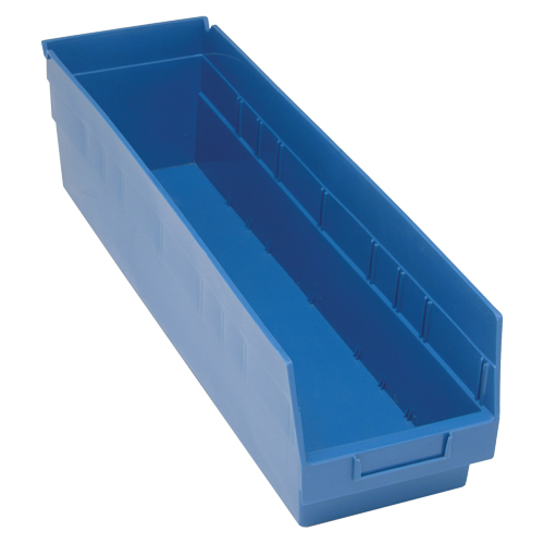 Bacs en plastique pour &eacute;tag&egrave;res Store More, 6-5/8" la x 6" H x 23-5/8" p, Bleu, Capacit&eacute; 90 lb Maritime Industrial Rubber
